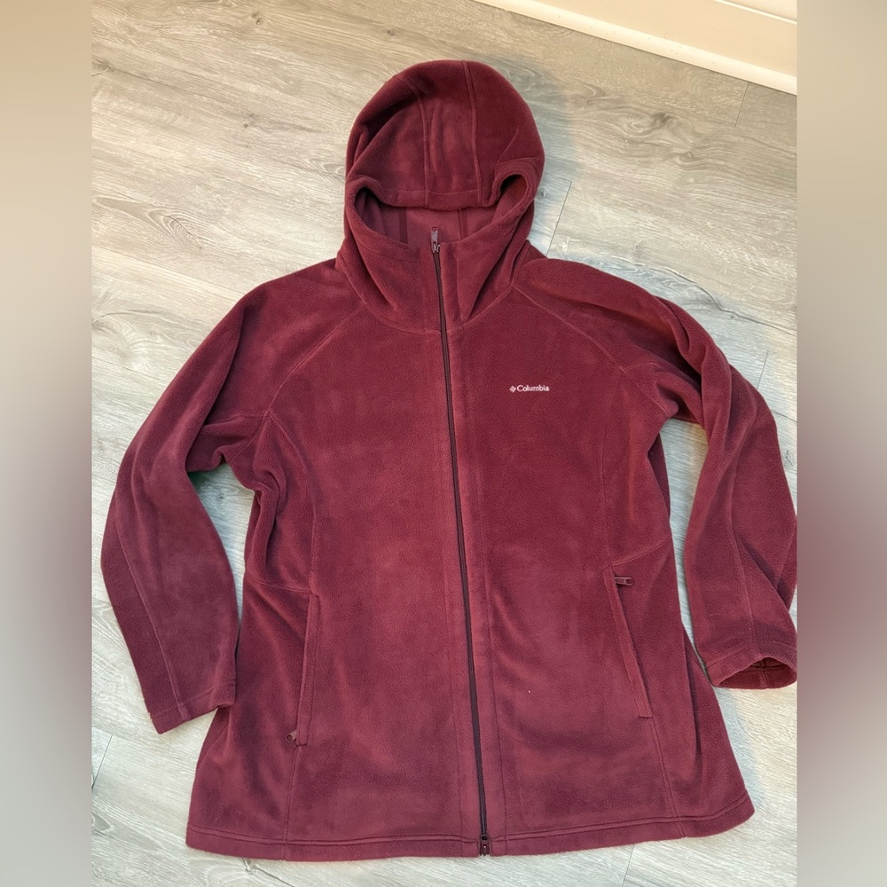 Columbia Women's Maroon Hooded Fleece Jacket